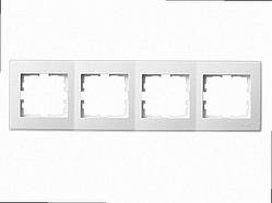 Рамка для вимикачів/розеток горизонтальна 4-а Lesya білий 705-0202-149 LEZARD