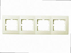 Рамка для вимикачів/розеток горизонтальна 4-а Lesya крем 705-0303-149 LEZARD