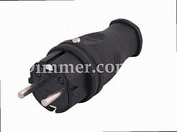 Вилка для розетки, вилка євро 220В, 16А, однофазна вилка 2Р+РЕ (каучук) 106-0400-105 LEZARD