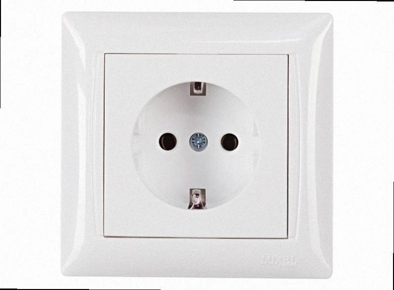 З заземленням Розетка PRIMERA (білий) 3004 3004 LUXEL, фото 1