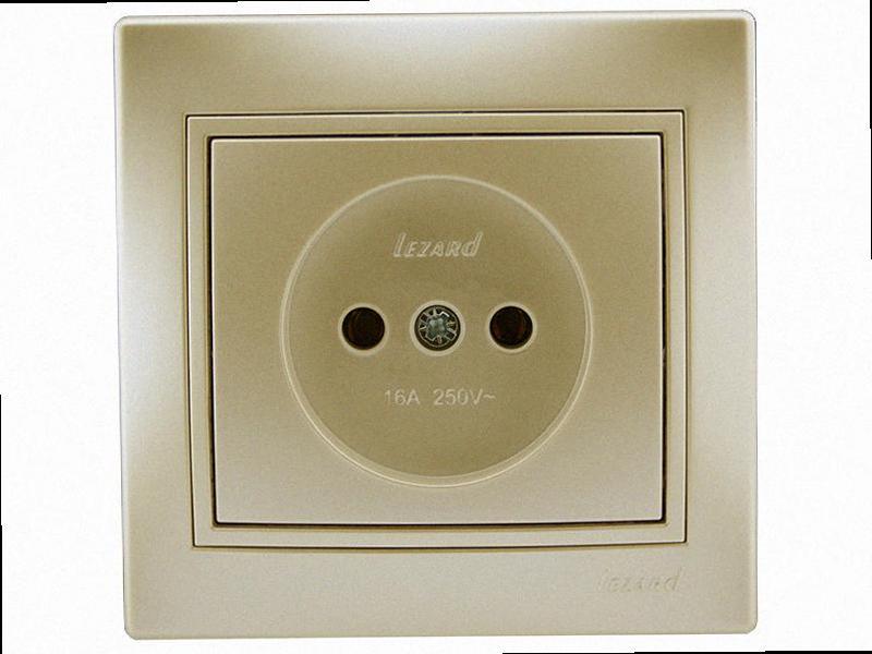 Без заземлення Розетка Mira перлово-білий перламутр 701-3030-121В LEZARD, фото 1