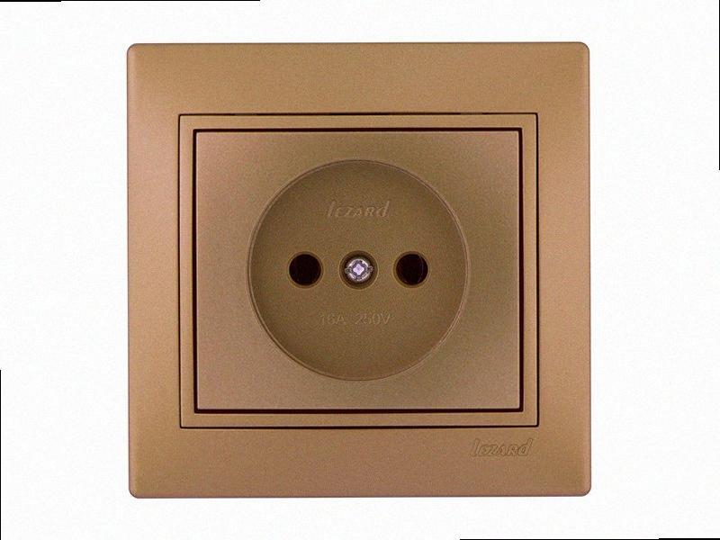 Без заземлення Розетка Mira світло-коричневий перламутр 701-3131-121В LEZARD, фото 1