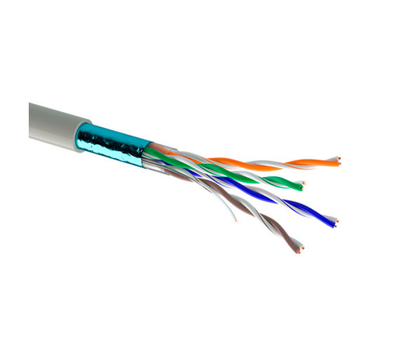 Кабель кручена пара Merlion КВПЕ FTP 4*2*0.51 4p 24 AWG (FTP CCA біметал внутрішній) бухта 305м білий