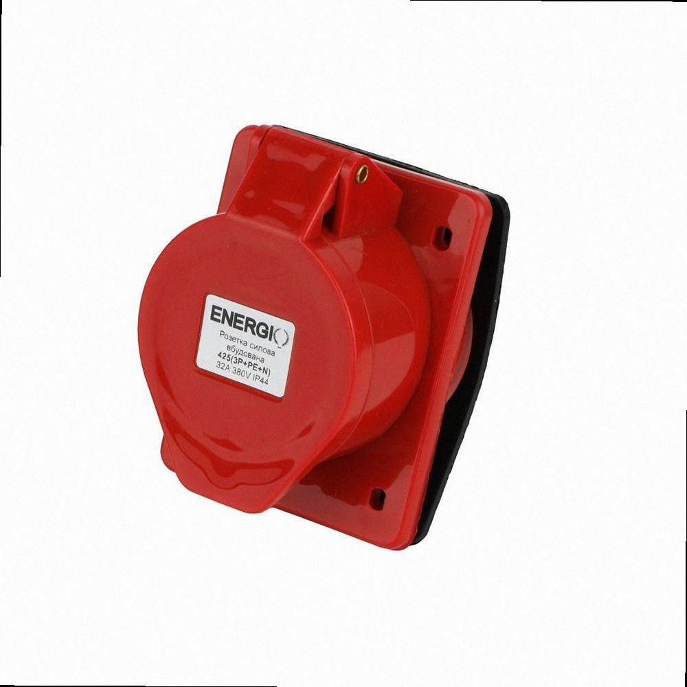 Силова Розетка вбудована 425(3P+PE+N) 32A 380В IP44 IC-425 ENERGIO, фото 1