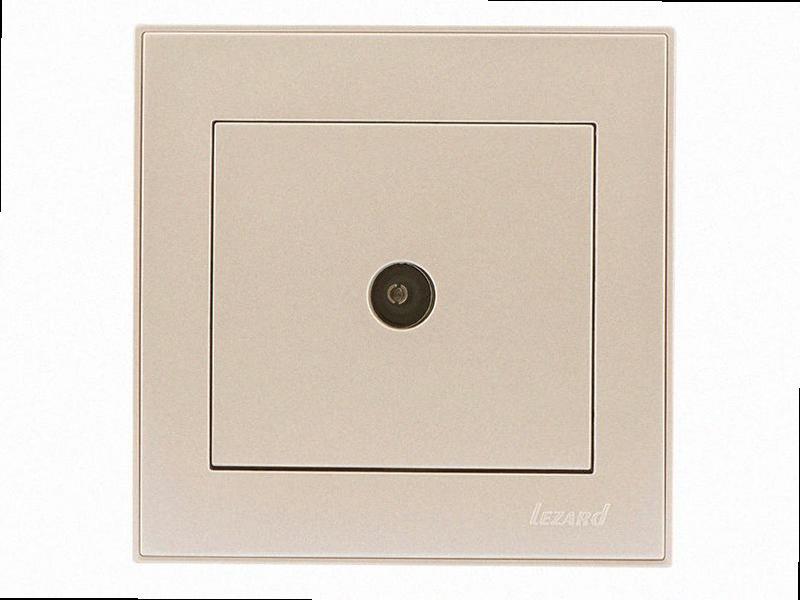 Tv Розетка кінцева Rain перлово-білий перламутр (без рамки) 703-3088-130 LEZARD, фото 1