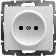 Без заземлення Розетка Rain білий (без рамки) 703-0288-121B LEZARD, фото 1