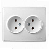 Розетка подвійна б/з (кераміка) біла Lesya 705-0202-128 LEZARD, фото 2