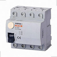 Пристрій вимкнення захисного SP-RM 4P 25А 10 мА тип AC Електромеханічний SP-RM-425-10 ENERGIO