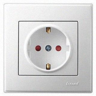 З захистом від дітей Розетка (кераміка) біла Lesya 705-0202-124 LEZARD, фото 1