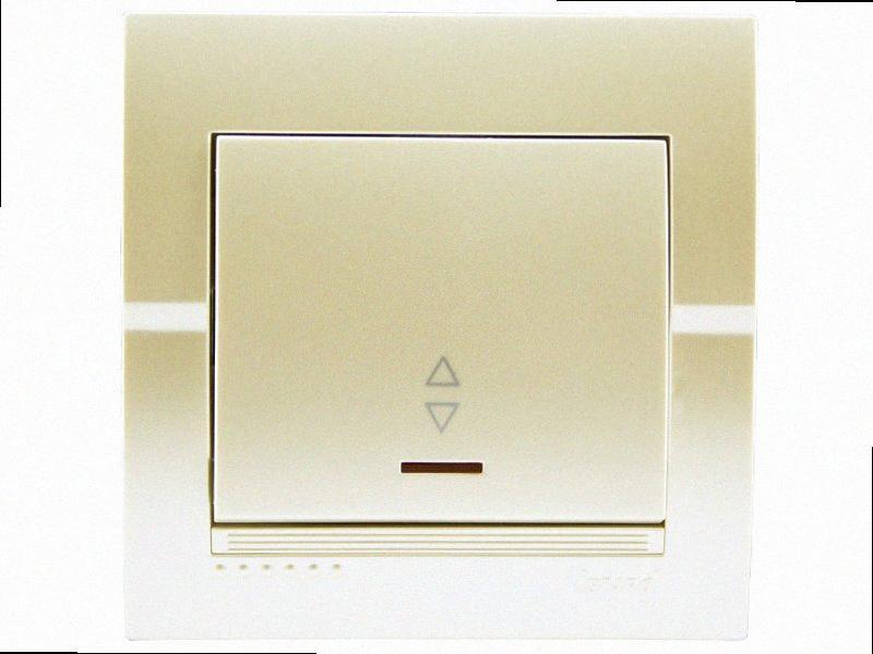 Прохідний Вимикач з підсвічуванням перламутр перламутр 702-3030-114 LEZARD, фото 1