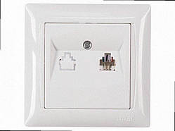 Розетка телефонна PRIMERA (білий) 3010 3010 LUXEL