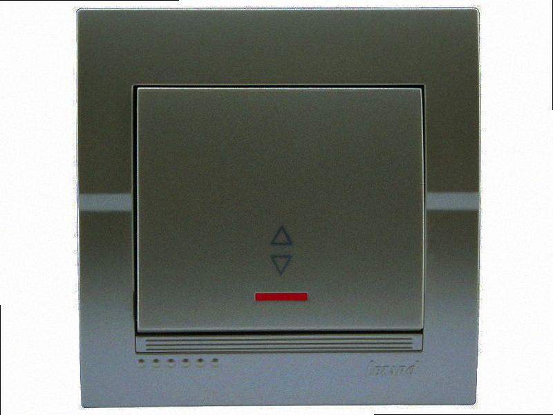 Прохідний Вимикач з підсвічуванням Deriy графіт 702-2929-114 LEZARD, фото 1