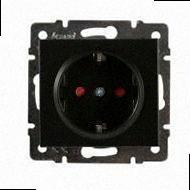 З захистом від дітей Розетка Rain антрацит (без рамки) 703-4288-124B LEZARD, фото 1