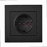 З захистом від дітей Розетка Rain антрацит (без рамки) 703-4288-124B LEZARD, фото 2