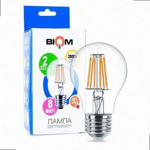 Лампа Світлодіодна FL-311 A60 8W E27 2800K 00-00001382 BIOM, фото 1