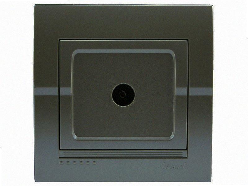 Розетка прохідна ТВ Deriy графіт 702-2929-129 LEZARD, фото 1