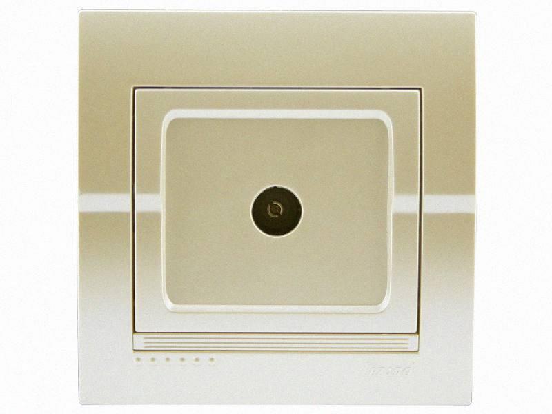 Розетка прохідна ТВ Deriy перламутровий перламутр 702-3030-129 LEZARD, фото 1