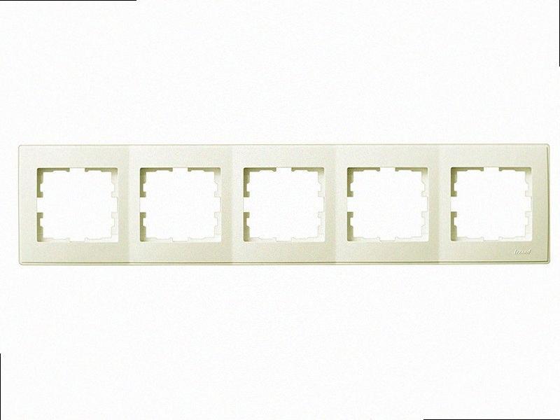 Рамка для вимикачів/розеток горизонтальна 5-а Lesya крем 705-0303-150 LEZARD, фото 1