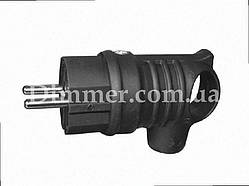 Вилка для розетки, вилка євро 220В, 16А 2Р+РЕ, вилка кутова з кільцем (ручкою) 106-0400-109 LEZARD