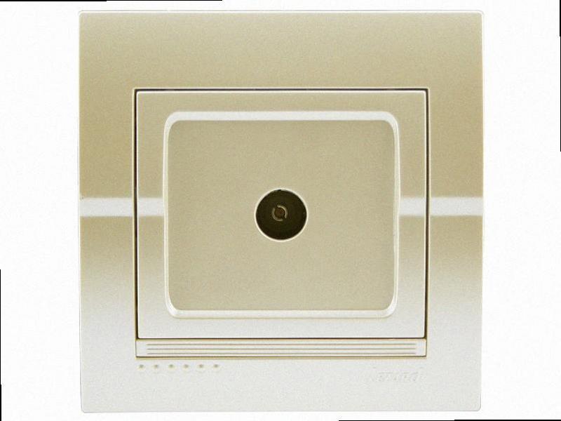 Тв Розетка кінцева Deriy перламутровий перламутр 702-3030-130 LEZARD, фото 1