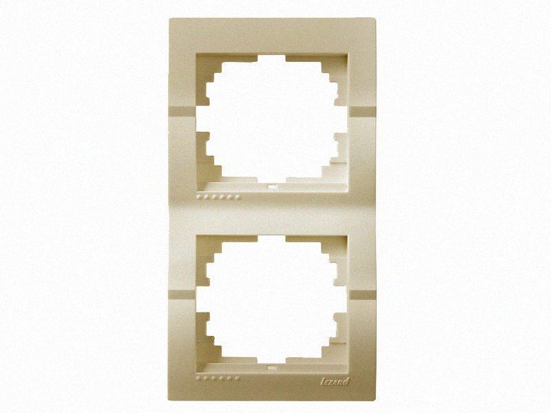 Рамка вертикальна 2-а Deriy перламутровий перламутр 702-3000-152 LEZARD, фото 1