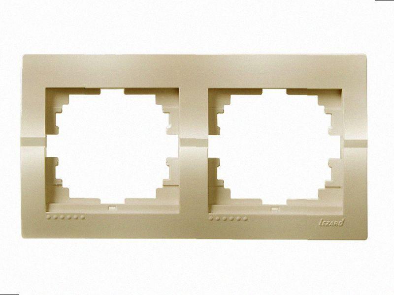 Рамка горизонтальна 2-а Deriy перламутровий перламутр 702-3000-147 LEZARD, фото 1