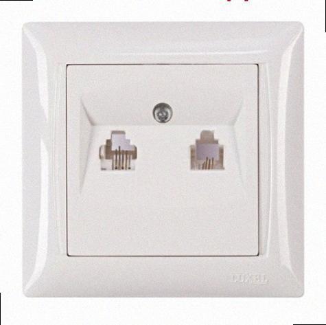 Розетка телефонна подвійна PRIMERA (білий) 3014 3014 LUXEL, фото 1