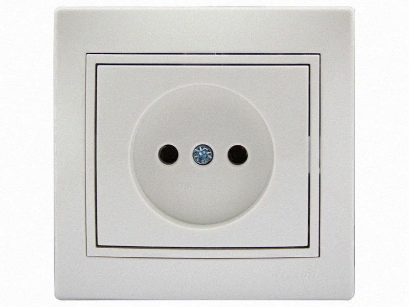 Без заземлення Розетка Mira білий 701-0202-121В LEZARD, фото 1