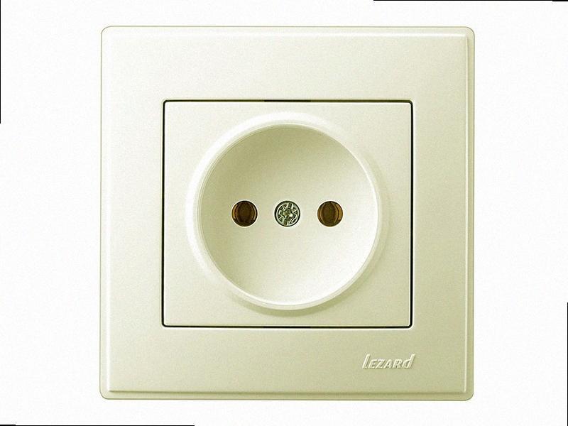 Без заземлення Розетка Lesya крем 705-0303-121 LEZARD, фото 1