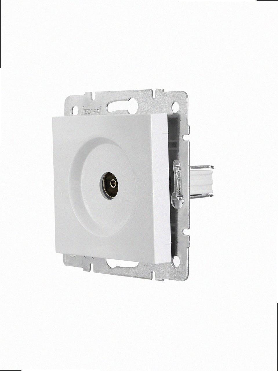 Розетка прохідна ТВ VESNA біла (10шт/120шт) (без рамки) 742-0288-129 LEZARD, фото 1