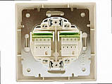 Подвійна Розетка телефонна євро Mira крем 701-0303-138 LEZARD, фото 3