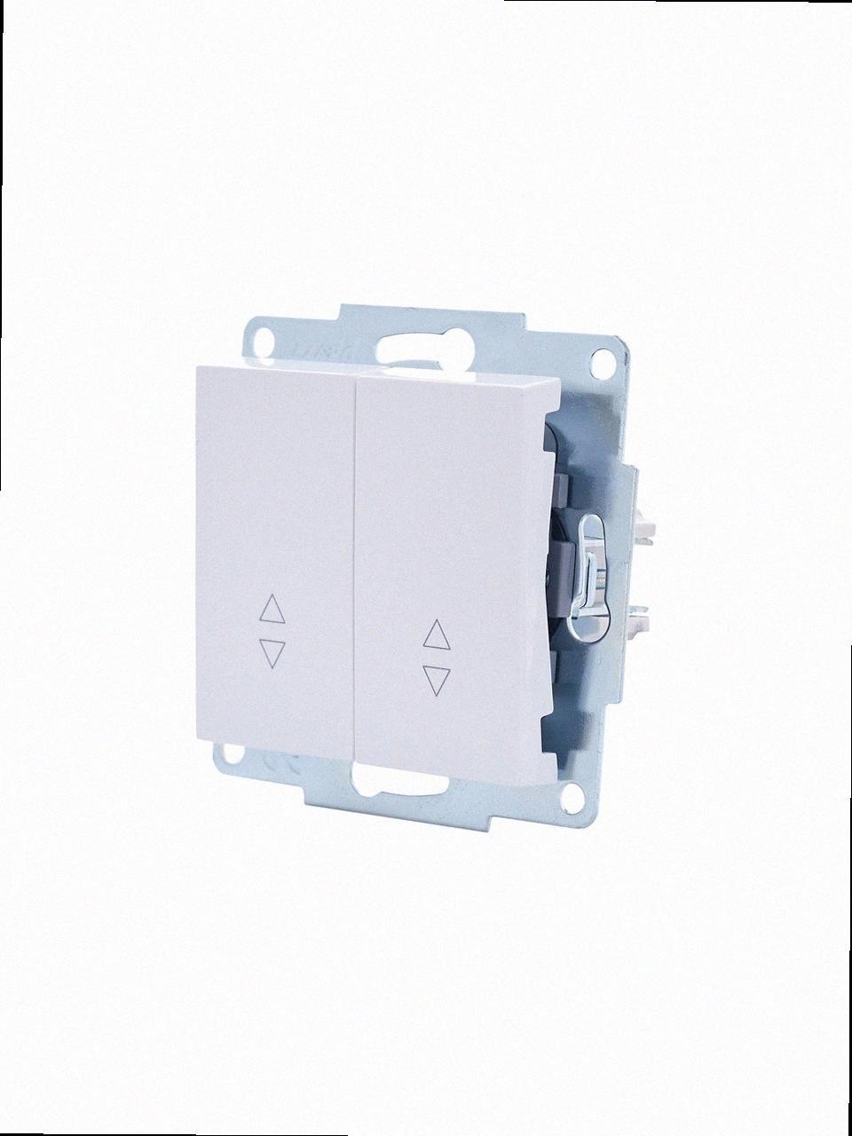 Прохідний Вимикач подвійний VESNA білий (10шт/120шт) 742-0288-106 LEZARD, фото 1