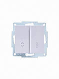 Прохідний Вимикач подвійний VESNA білий (10шт/120шт) 742-0288-106 LEZARD, фото 4