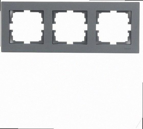 Рамка 3-а горизонтальна Шеффілд Грей VESNA 742-3400-148 LEZARD, фото 1