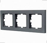 Рамка 3-а горизонтальна Шеффілд Грей VESNA 742-3400-148 LEZARD, фото 2