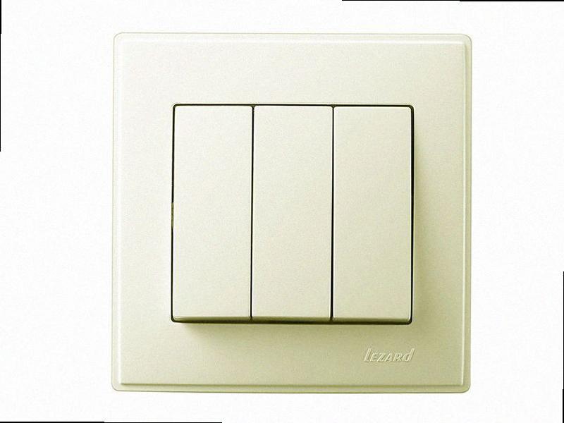 Потрійний Вимикач Lesya крем 705-0303-109 LEZARD, фото 1