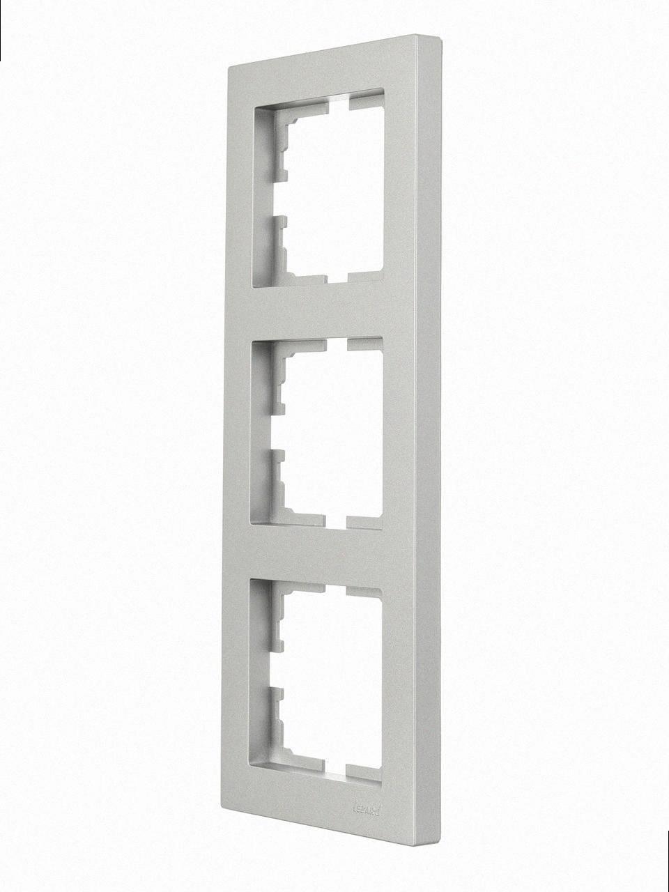 Рамка 3-а вертикальна VESNA сіра (10шт/120шт) 742-3500-153 LEZARD, фото 1