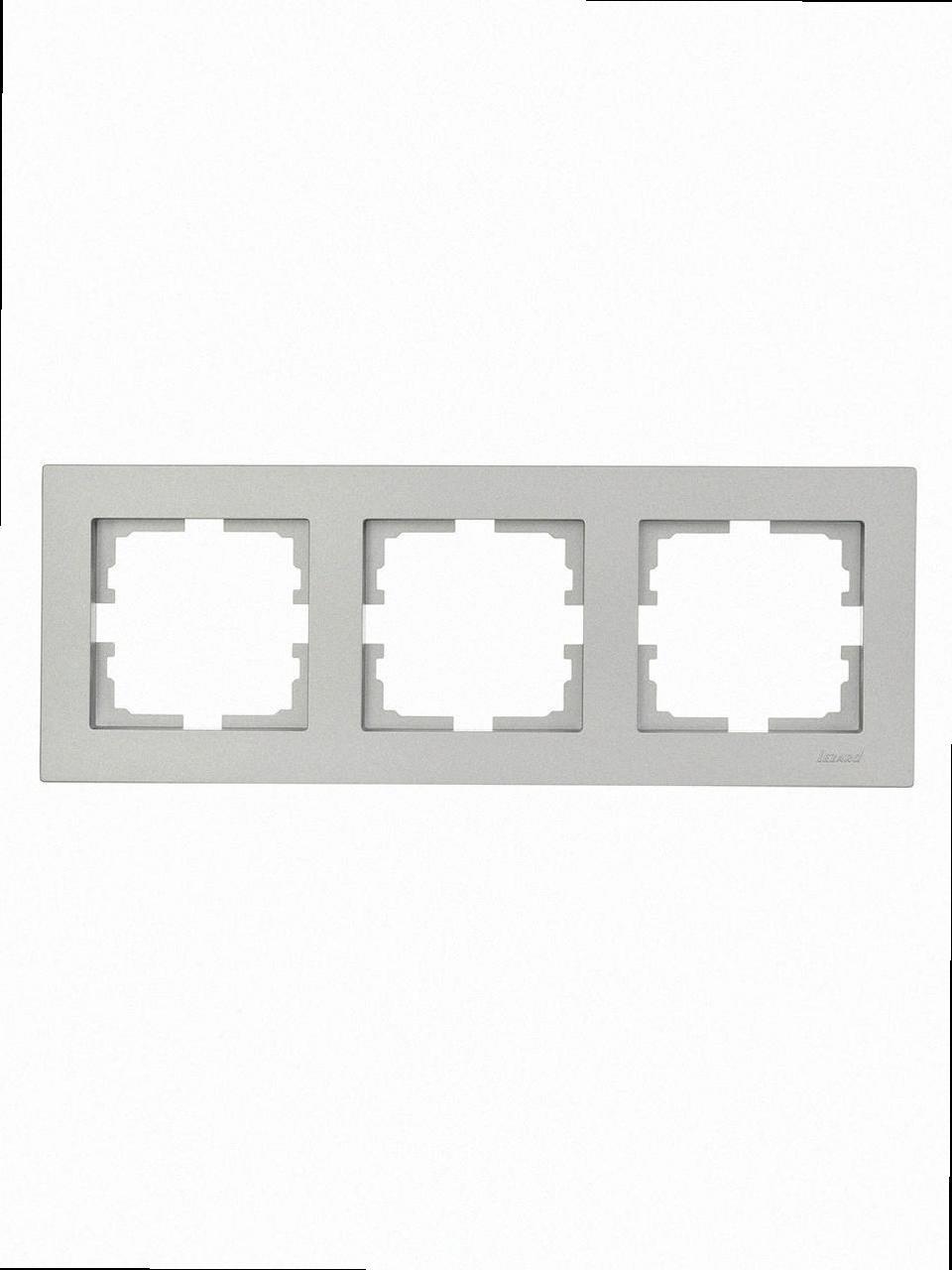 Рамка 3-а горизонтальна VESNA сіра (10шт/120шт) 742-3500-148 LEZARD, фото 1