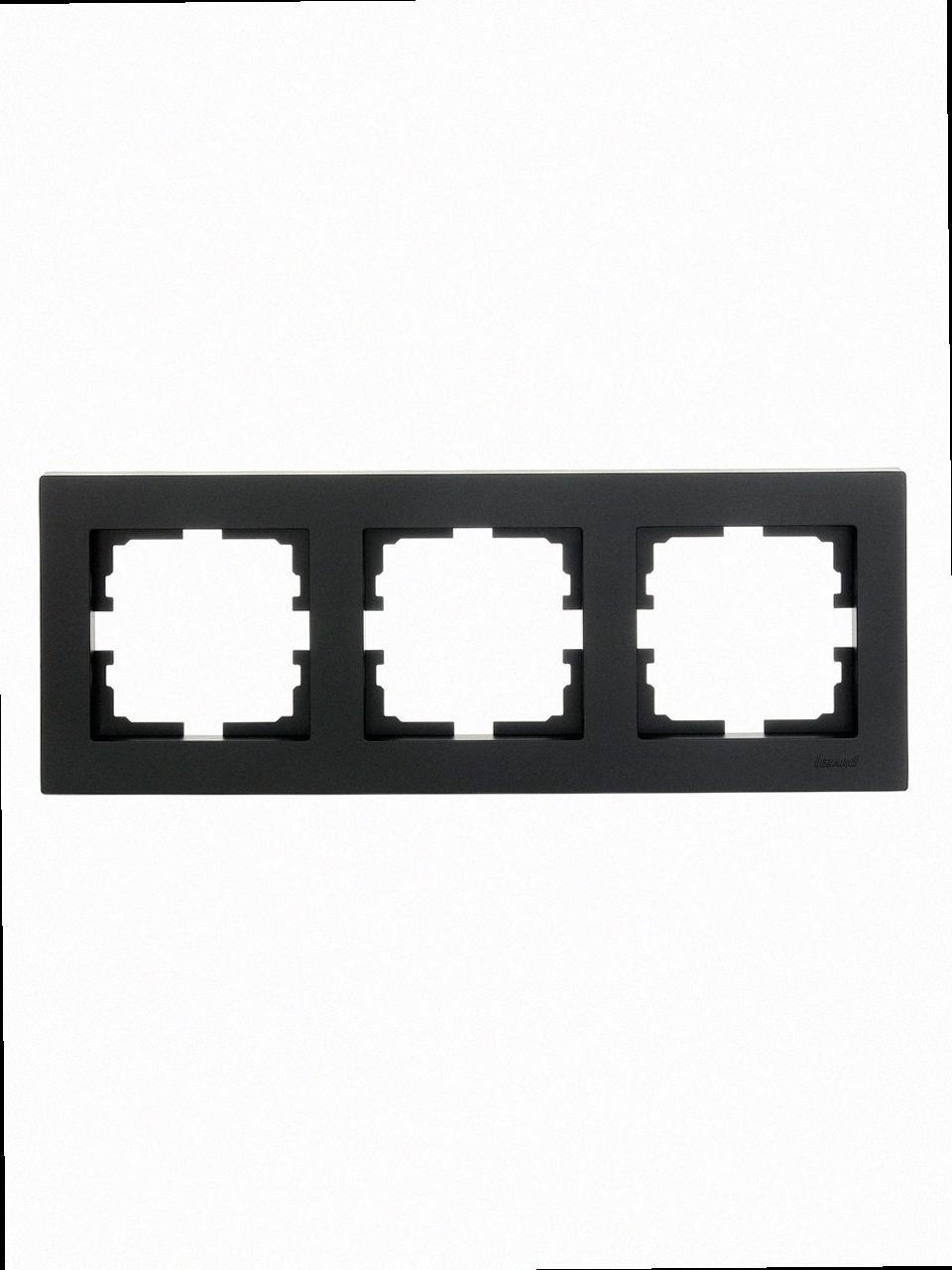 Рамка 3-а горизонтальна VESNA чорна (10шт/120шт) 742-4200-148 LEZARD, фото 1