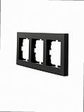 Рамка 3-а горизонтальна VESNA чорна (10шт/120шт) 742-4200-148 LEZARD, фото 2