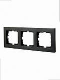 Рамка 3-а горизонтальна VESNA чорна (10шт/120шт) 742-4200-148 LEZARD, фото 3