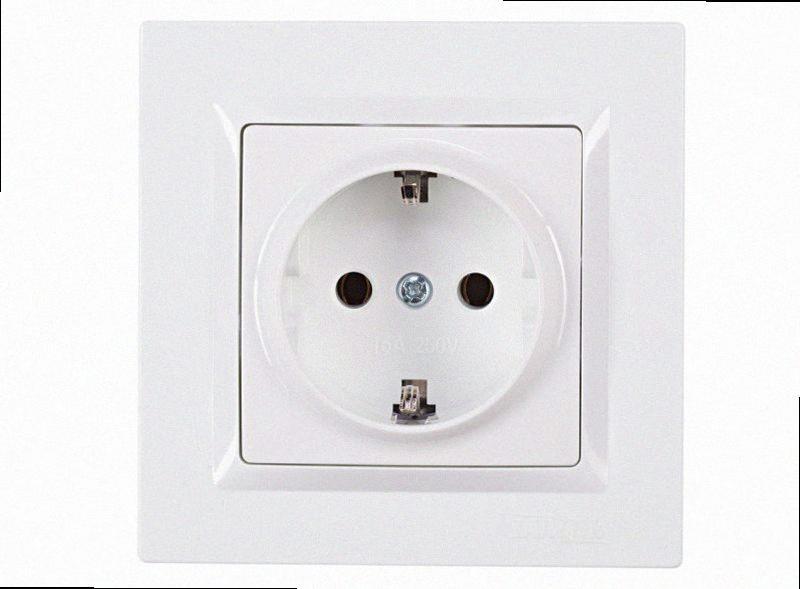 З заземленням Розетка JAZZ (білий) 9004 9004 LUXEL, фото 1