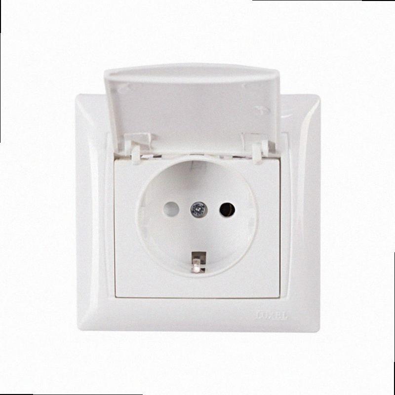 Розетка з кришкою та заземленням PRIMERA (білий) 3011 3011 LUXEL, фото 1