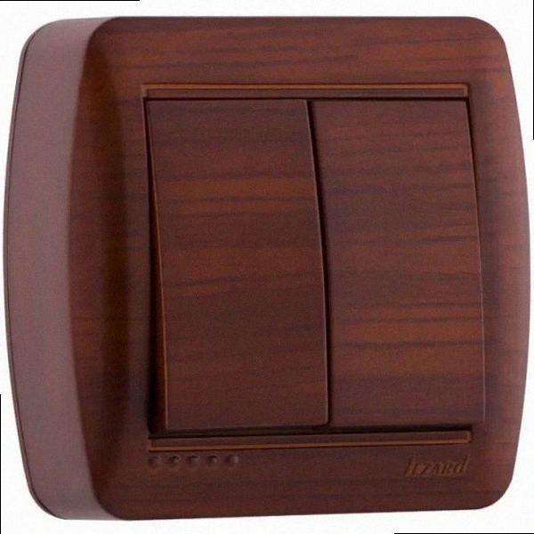 Подвійний Вимикач Demet античний махагон 711-0500-101 LEZARD, фото 1
