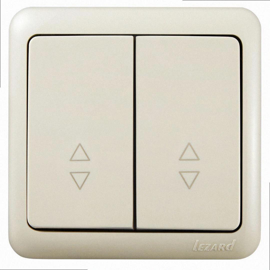 Прохідний Вимикач подвійний (12шт/уп) крем 751-0300-106 LEZARD, фото 1
