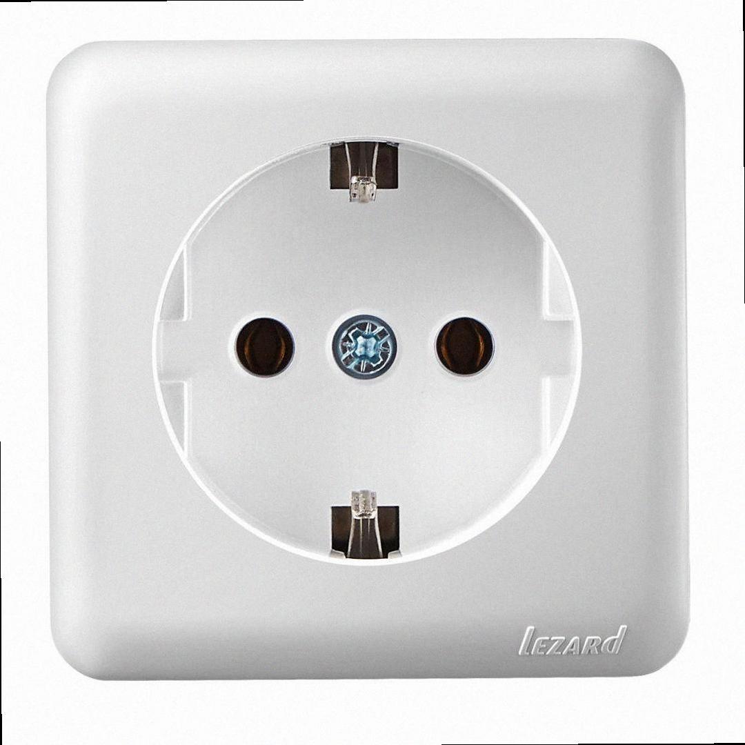 З заземленням Розетка Viola білий 751-0200-122B LEZARD, фото 1