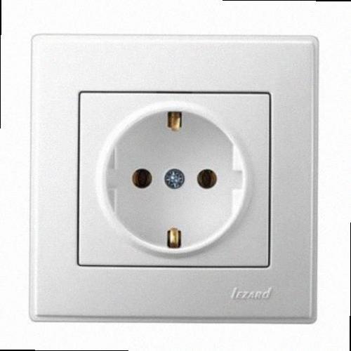 Розетка з/з (кераміка) біла Lesya 705-0202-122 LEZARD, фото 1