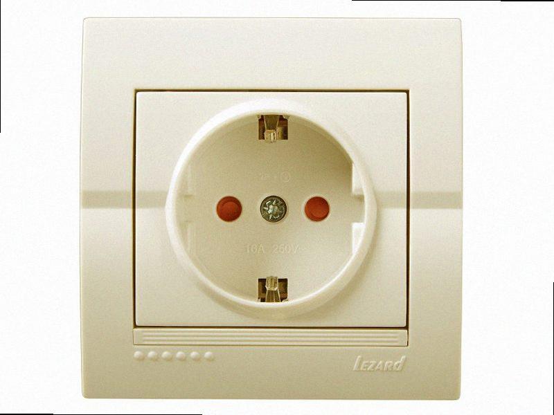 З захистом від дітей Розетка Deriy крем 702-0303-124B LEZARD, фото 1