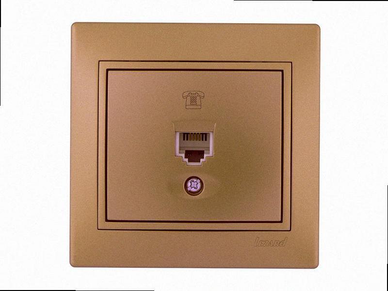 Телефонна євро Розетка Mira світло-коричневий перламутр 701-3131-137 LEZARD, фото 1