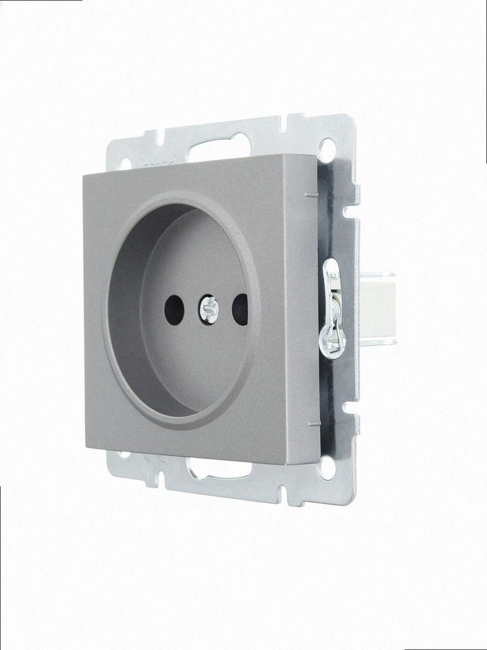 Розетка б/з ПБТ VESNA сіра (10шт/120шт) (без рамки) 742-3588-121B LEZARD, фото 1